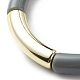 Acrylic Curved Tube Beaded Stretch Bracelet for Women BJEW-JB08439-04-5