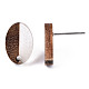 Resin & Walnut Wood Stud Earring Findings MAK-N032-004A-A01-4