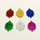 Ornament Accessories Leaf Plastic Paillette Beads X-PVC-Q033-M-1