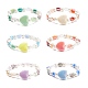 Bracelet extensible en perles de verre et cœur en acrylique pour enfants BJEW-JB08391-1
