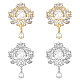 Dicosmétique 4 pièces 2 couleurs mariage bouquet de fleurs de mariée cristal strass broche JEWB-DC0001-05-1