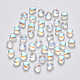 Transparent Spray Painted Glass Beads GLAA-R211-02-D02-1