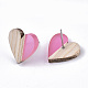 Transparent Resin & Wood Stud Earrings EJEW-N017-002A-D05-3