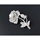 Women's Rose Alloy Brooches JEWB-N0049-39C-3