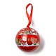 ブリキの丸いボールキャンディー収納記念品ボックス  クリスマスメタルハンギングボールギフトケース  サンタクロース  16x6.8cm CON-Q041-01D-1