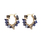 Natural Gemstone Chips Braided Hoop Earrings EJEW-JE04940-3