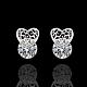 Heart Real Platinum Plated Eco-Friendly Tin Alloy Cubic Zirconia Stud Earrings EJEW-BB13459-2