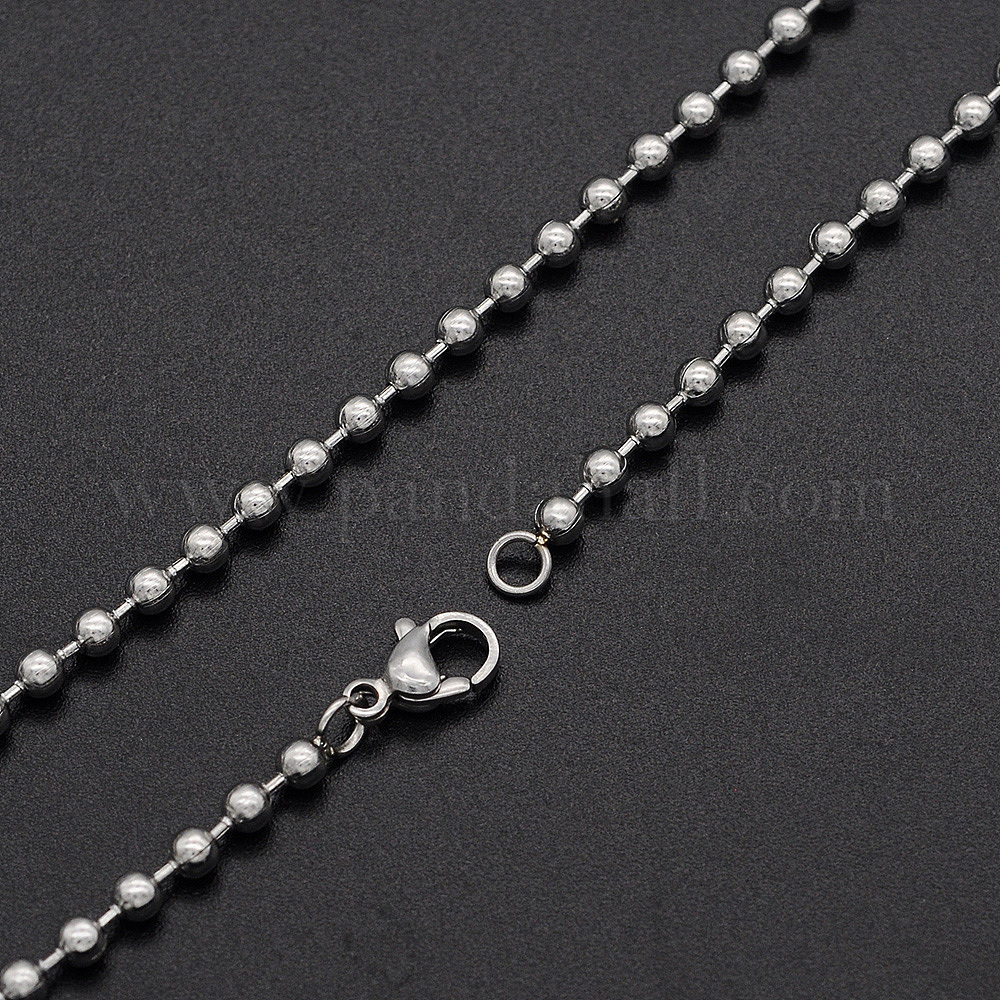 Wholesale Unisex 304 Stainless Steel Ball Chain Necklaces
