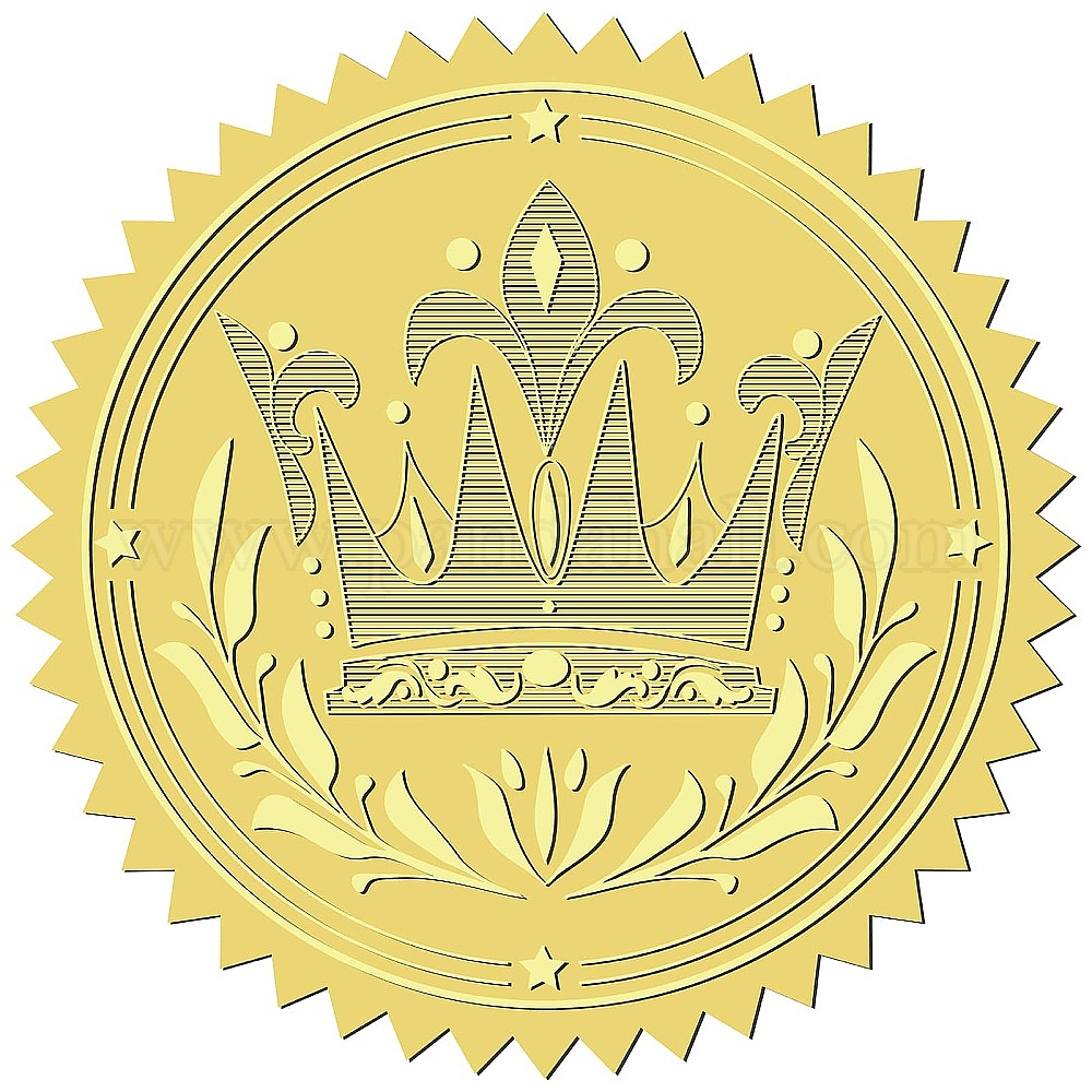 Wholesale CRASPIRE 408Pcs Crown Gold Foil Embossed Stickers 2