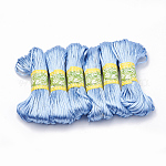 Corde de satin de rotail de polyester, pour le nouage chinois, fabrication de bijoux, lumière bleu ciel, 2mm, environ 21.87 yards (20m)/paquet, 6 faisceaux / sac