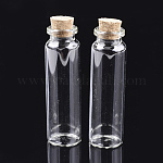 Glas Glasflaschen Wulst Behälter, mit Korken, Ich wünsche eine Flasche, Transparent, 75x22 mm, Loch: 12.5 mm, Kapazität: 28 ml (0.94 fl. oz)