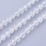 Hebras de cuentas de topacio blanco natural, facetados, redondo, 4~4.5mm, agujero: 0.6 mm, aproximamente 90~100 pcs / cadena, 14.5~16.1 pulgada (37~41 cm)