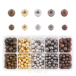 Messing strukturierte Perlen, Bleifrei, Runde, antike Bronze & Rotguss & golden & Platin & rotes Kupfer, 6mm / 8mm, Bohrung: 1~2 mm, 500 Stück / Karton