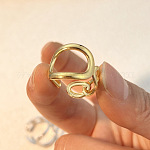 Anillos de puño huecos de acero inoxidable 304, anillos abiertos, dorado, 17mm