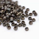 Perles à écraser en laiton , Sans cadmium & sans nickel & sans plomb, rondelle, couleur de bronze antique, environ2 mm de diamètre, Trou: 1.2mm