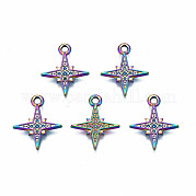 Supports de strass pendentif en alliage de couleur arc-en-ciel PALLOY-N163-105-NR