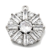 Латунные микропаве прозрачные подвески с фианитом KK-L228-10P