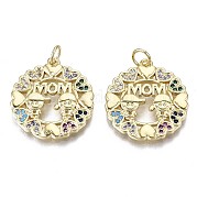 Латунные подвески из микро-паве KK-S061-67G-NR