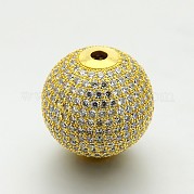 Латунные микро проложить кубический цирконий круглых бусин ZIRC-M039-13G-RS