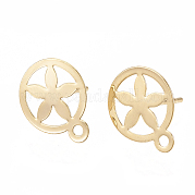 Brass Stud Earring Findings KK-T029-21G