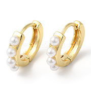 Пластиковые серьги-кольца с жемчугом EJEW-R149-04G