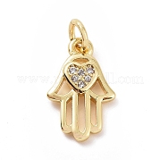 Подвески на ладони из латуни с микропаве из кубического циркония KK-C012-08G