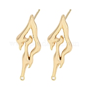 Brass Stud Earrings Findings KK-K351-19G