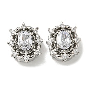 Латунные микро проложить кубического циркония бусы KK-K378-06P
