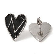 Серьги-гвоздики в форме сердца из нержавеющей стали 304 EJEW-C114-19P-01