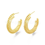 Brass Wire Swirl C-shape Stud Earrings EJEW-G322-04MG