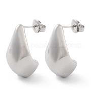 Серьги-гвоздики в форме капли из нержавеющей стали 304 EJEW-P258-06P