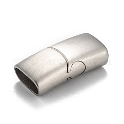 Anlaufgeschützte Magnetverschlüsse aus chirurgischem Edelstahl 316 mit eingeklebten Enden, matt, Rechteck, Edelstahl Farbe, 24.5x12x7 mm, Bohrung: 5x10 mm