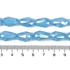 Brins de perles de verre galvanisées de couleur unie opaque&nbsp;EGLA-N013-P8mm-B10