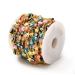 Occhi diabolici colorati e catene a maglie a stella in ottone&nbsp;CHC-A006-05G