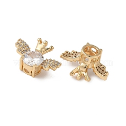 Perle di zirconi cubici trasparenti in micro pavè di ottone&nbsp;KK-G531-05G