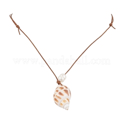 5 stücke 5 arten sommer strand natürliche zucht süßwasser perle & natürliche shell anhänger halsketten&nbsp;NJEW-JN05098