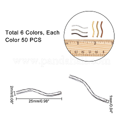 300 pz 6 colori tubo di ottone perline&nbsp;KK-PH0002-18
