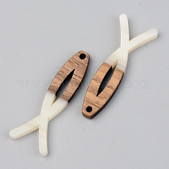 Pendentifs en résine opaque et bois de noyer&nbsp;RESI-S389-019A-C04
