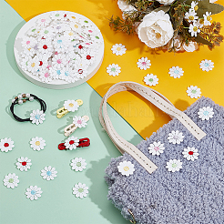 180 Stück 6 Farben Blumen-Applikationen aus Polyester zum Aufnähen.&nbsp;DIY-PH0029-28