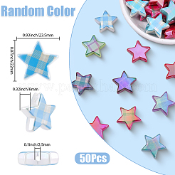 50 pièce de perles acryliques opaques imprimées irisées arc-en-ciel&nbsp;OACR-SP0002-13A