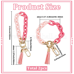 2 pièce de décorations de pendentif de bracelet de chaîne de câble en acrylique&nbsp;AJEW-SC0003-71D