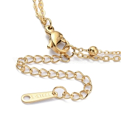 Doppellagiges mehrsträngiges Armband aus Kabel- und Satellitenketten aus Edelstahl 304&nbsp;LS-BJEW-E092-07G