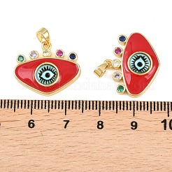 Pendentifs avec zircon cubiques à micro-pavés en laiton&nbsp;KK-H262-12G