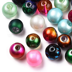 Mischstil & Mischfarbe runden spritzlackierten Glasperlen&nbsp;DGLA-X0003-12mm