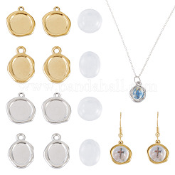 32 Stück Cabochon-Fassungen für Anhänger aus 304 Edelstahl&nbsp;STAS-TA0005-81