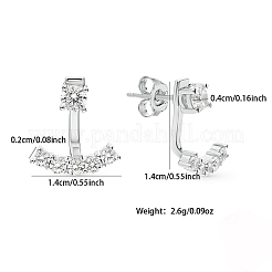 Ohrstecker aus rhodiniertem Platin und 925 Sterlingsilber mit Mikropavé-Kubikzirkonia vorne und hinten&nbsp;AY7937-1