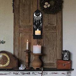 Wandmontierter Kerzenhalter aus Holz im Boho-Stil&nbsp;AJEW-WH0378-001