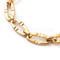 304 Edelstahl-Armbänder mit ovalen Gliederketten&nbsp;X-BJEW-JB06101-01