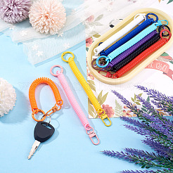 10 porte-clés à ressort rétractable en spirale en plastique&nbsp;KEYC-TA0001-84