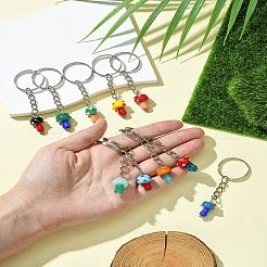 10 llavero con colgante de hongo de lampwork&nbsp;KEYC-FS00021